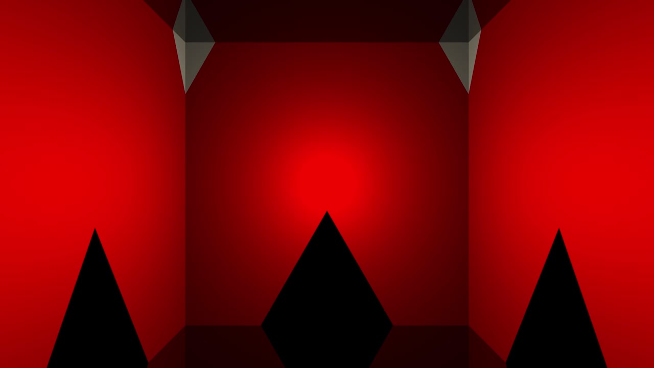 기하학적 3d 배경 루프와 은 삼각형