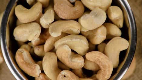 cashew nuts on a rotating plate (seamless loopable)