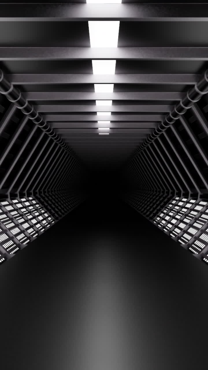 interior de un túnel metálico futurista