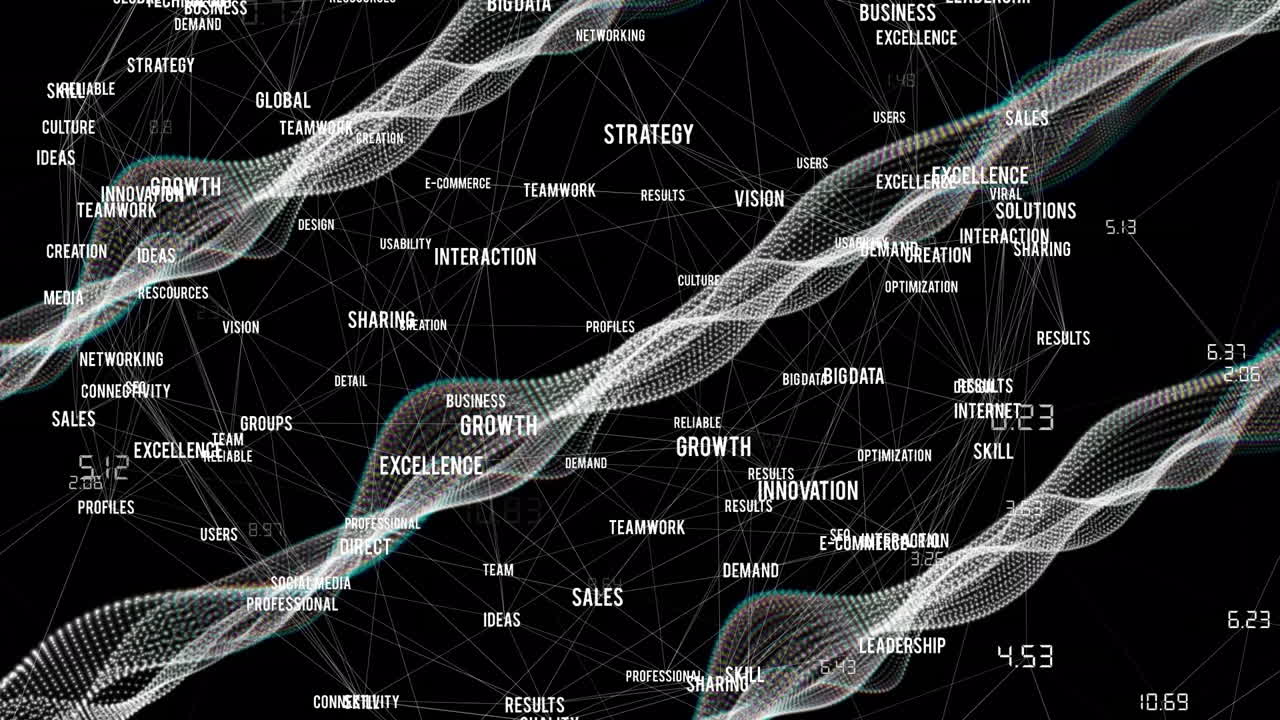 연결과 함께 전 세계에 걸쳐 데이터 처리의 애니메이션