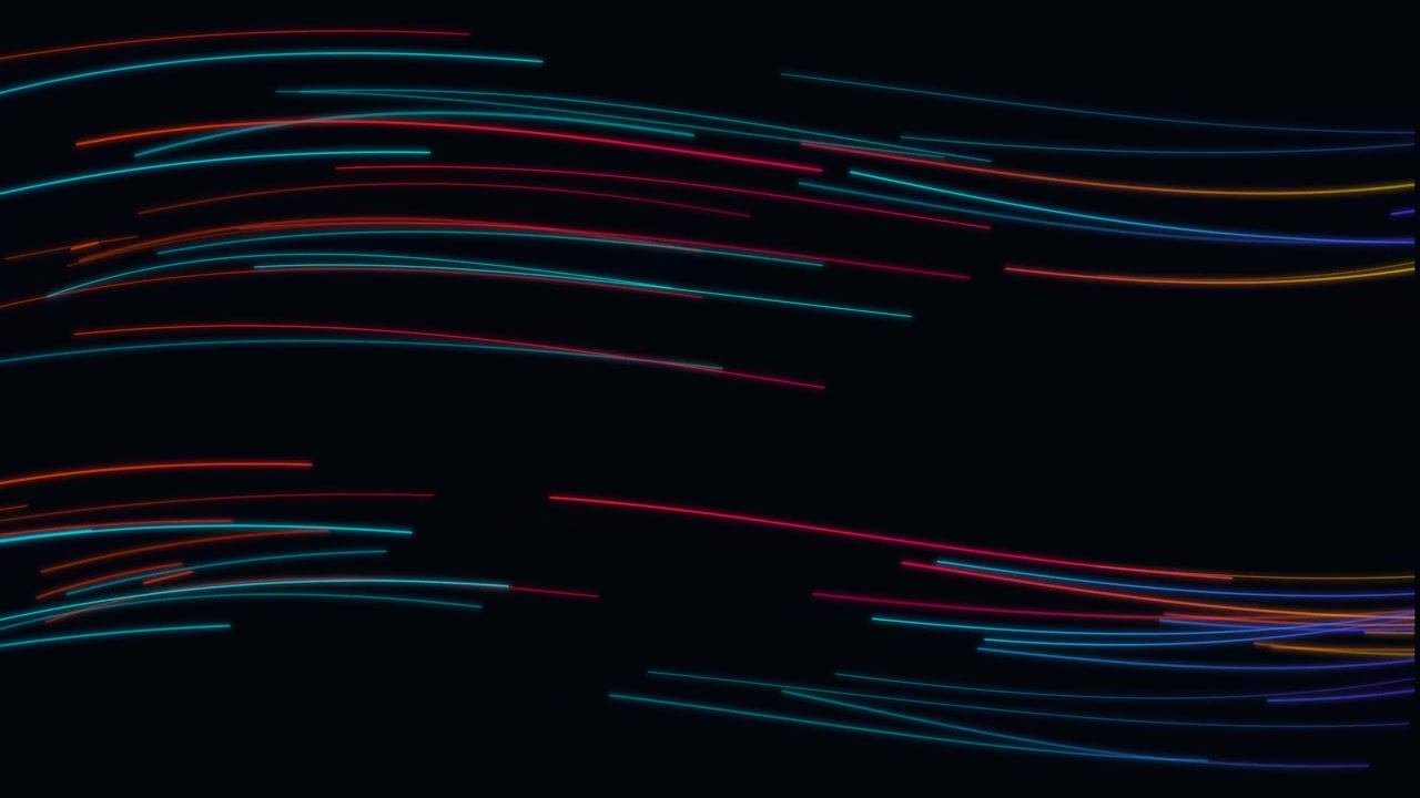 Sfondo animato astratto con scie di luce al neon fluide