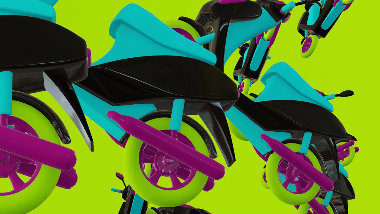 미니멀 3d 아트: 기하학적 디자인 공간에서 애니메이션 된 세련된 객체, 트렌디한 색상 조합, 루프 모션, 4k 비디오