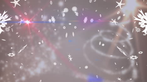 animación de la nieve cayendo sobre el paisaje de invierno