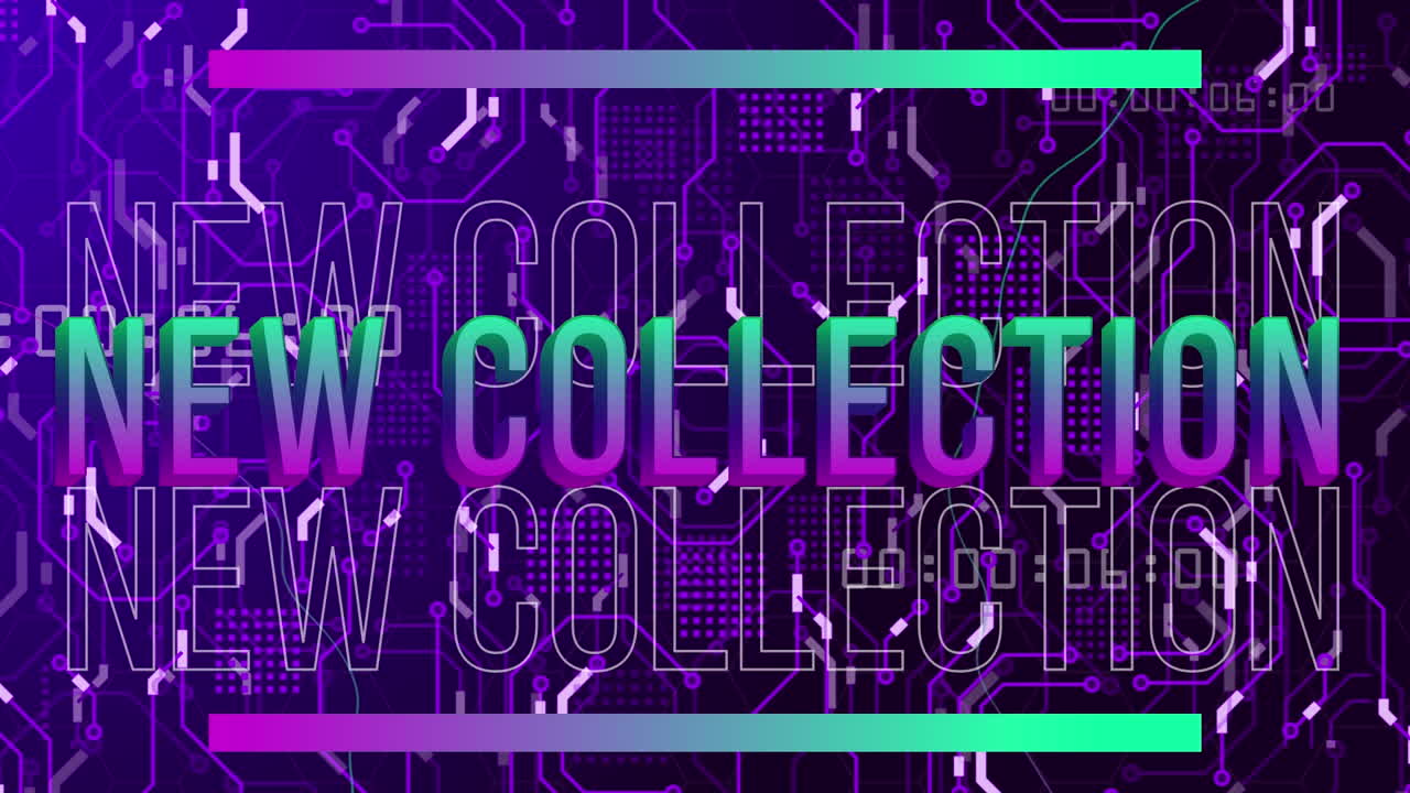 animación del texto de la nueva colección a través de una red de conexiones