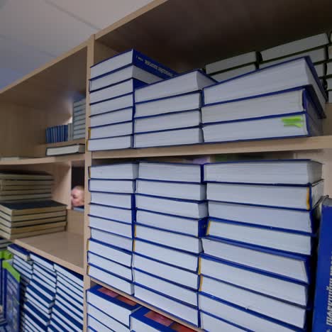 passing row of books
