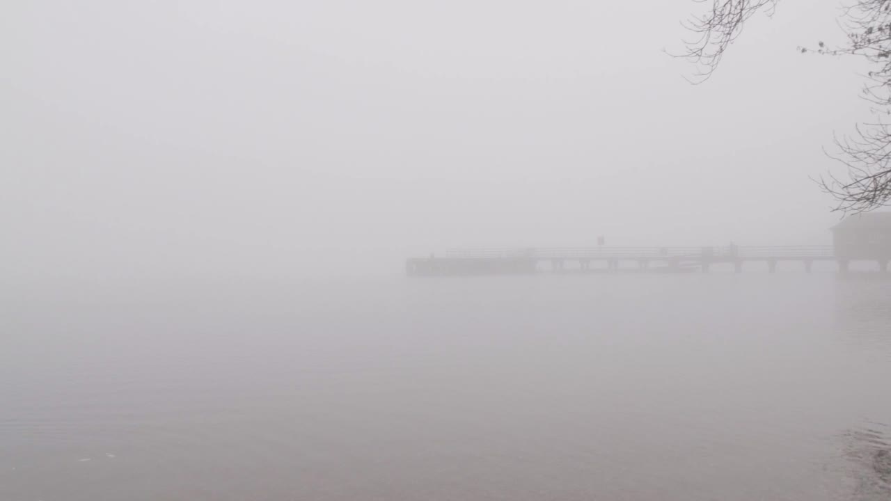 Loch Lomond Pier on a misty evening