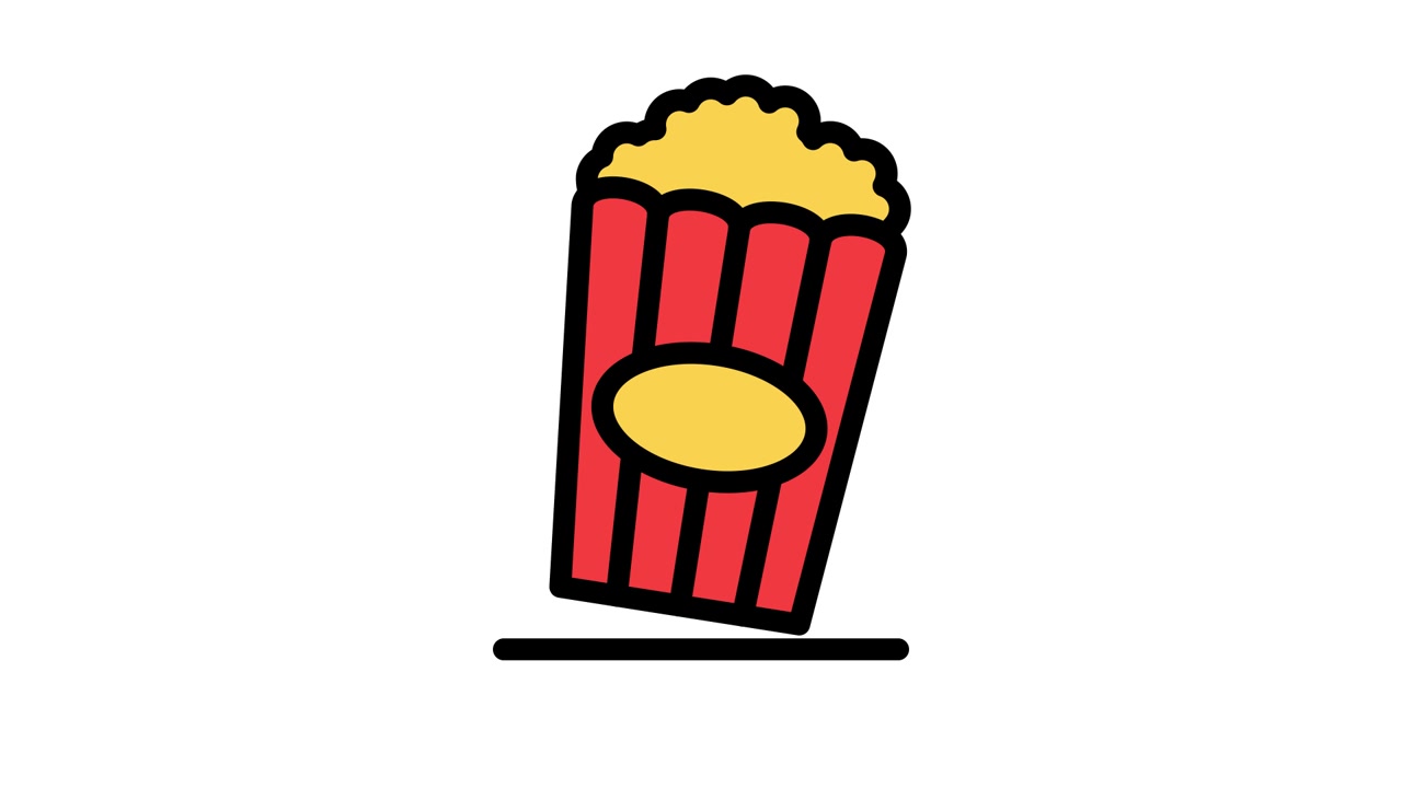 Icona animata di secchiello di popcorn ondeggiante