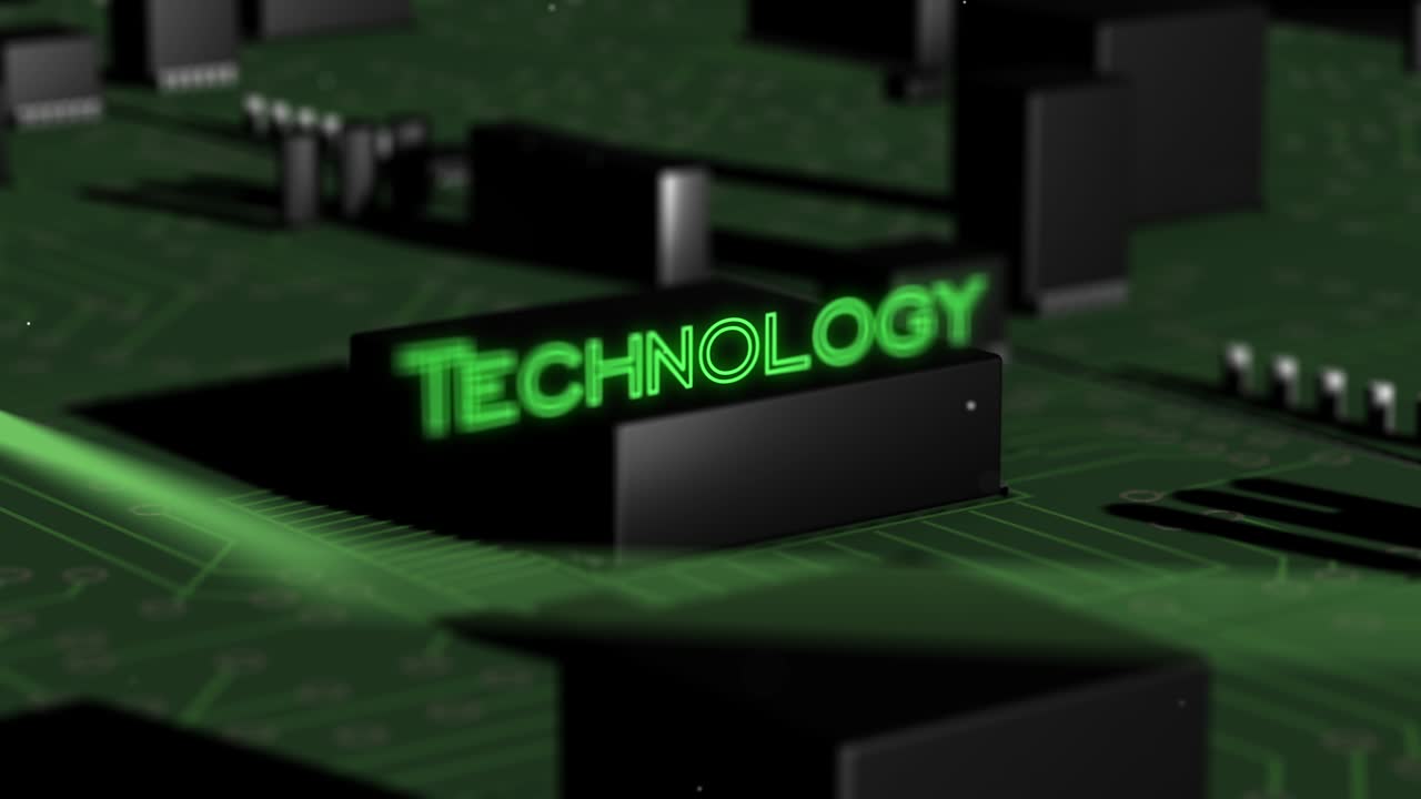 4k video of green technological background with building scheme.