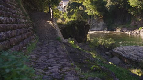 old traditional japanese town, gujo hachiman built along hida river