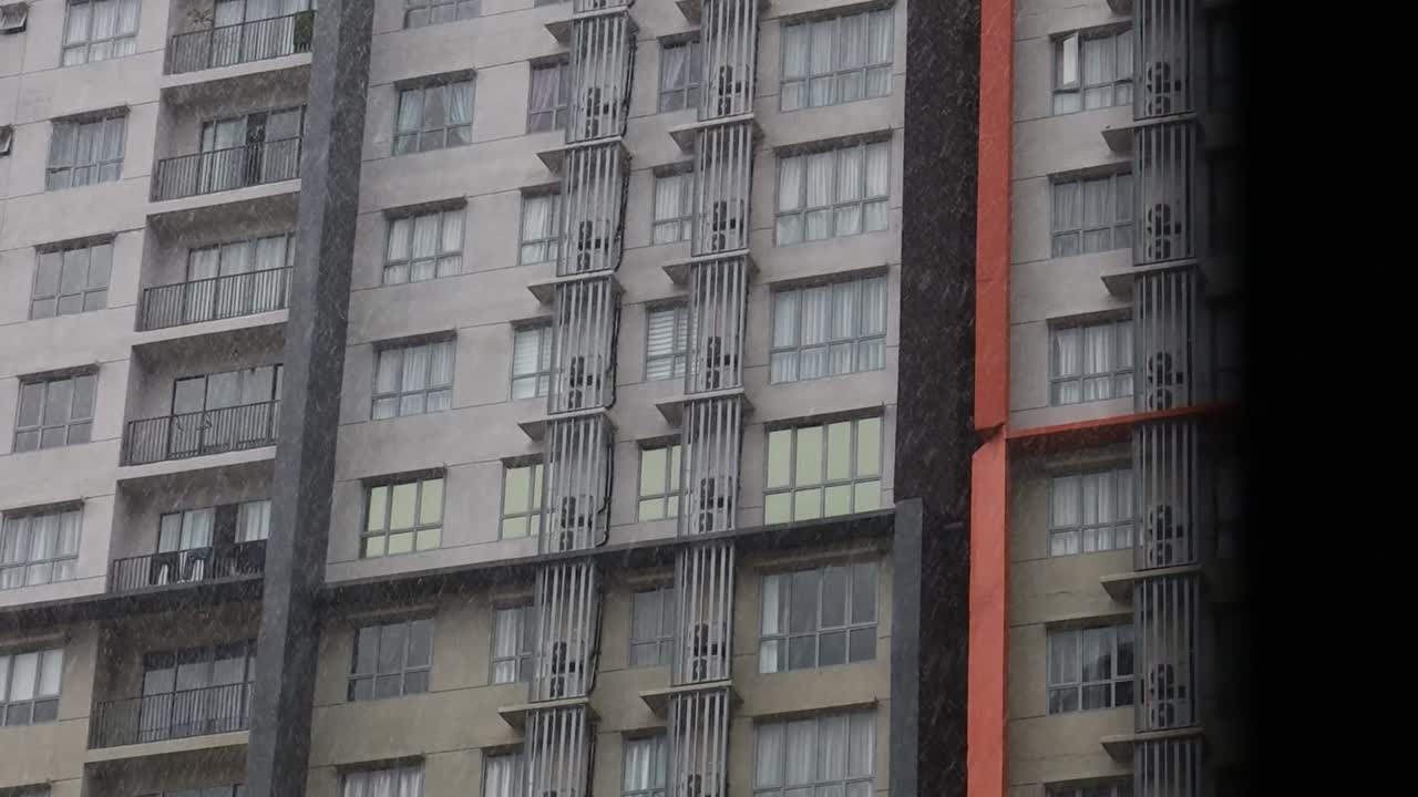 Static shot of Apartment during Heavy Rain (Slowed)