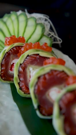 salmon avocado sushi rolls