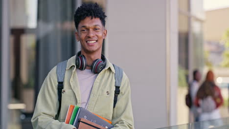 young college student smiling on campus