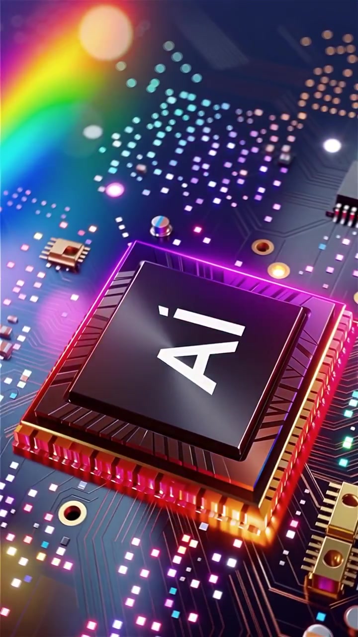 Futuristic AI Chip Motherboard Technology Background
