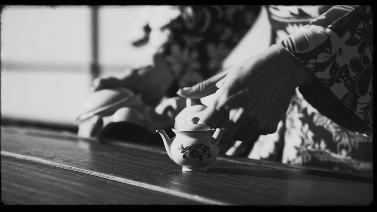 Japanese Tea Ceremony in Black and White