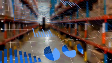 animación de las estadísticas y el procesamiento de datos financieros en el almacén