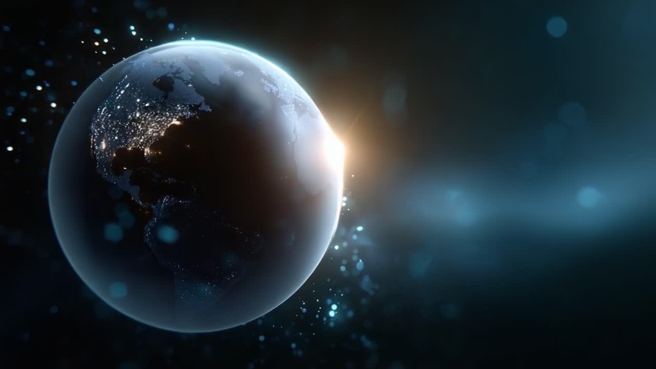 Une image saisissante de la Terre capturée dans deux magnifiques plans soulignant sa beauté à couper le souffle et le jeu de lumière avec des éléments cosmiques