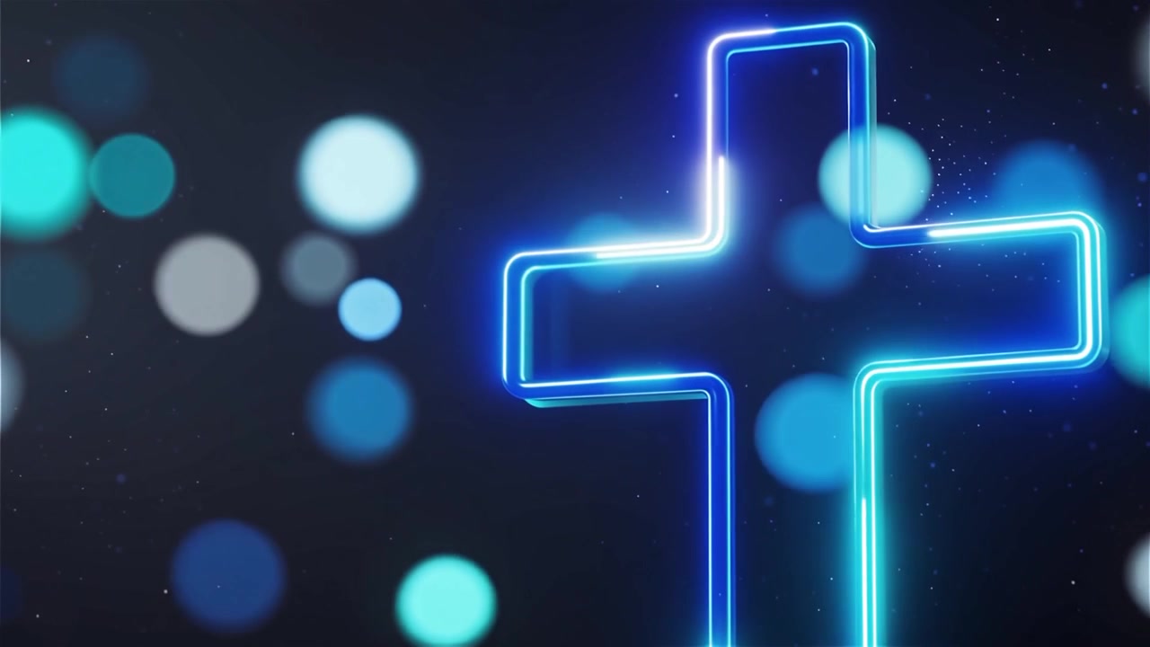 Croce Cristiana Luce Celestiale Sfondo per il Culto.