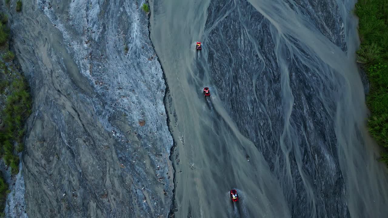 Aerial shot of a group tour in the mountains of Clark Pampanga Philippines