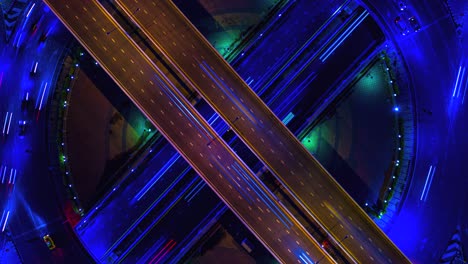 4k,time lapse the road in circle and expressway, motorway and highway and intersection