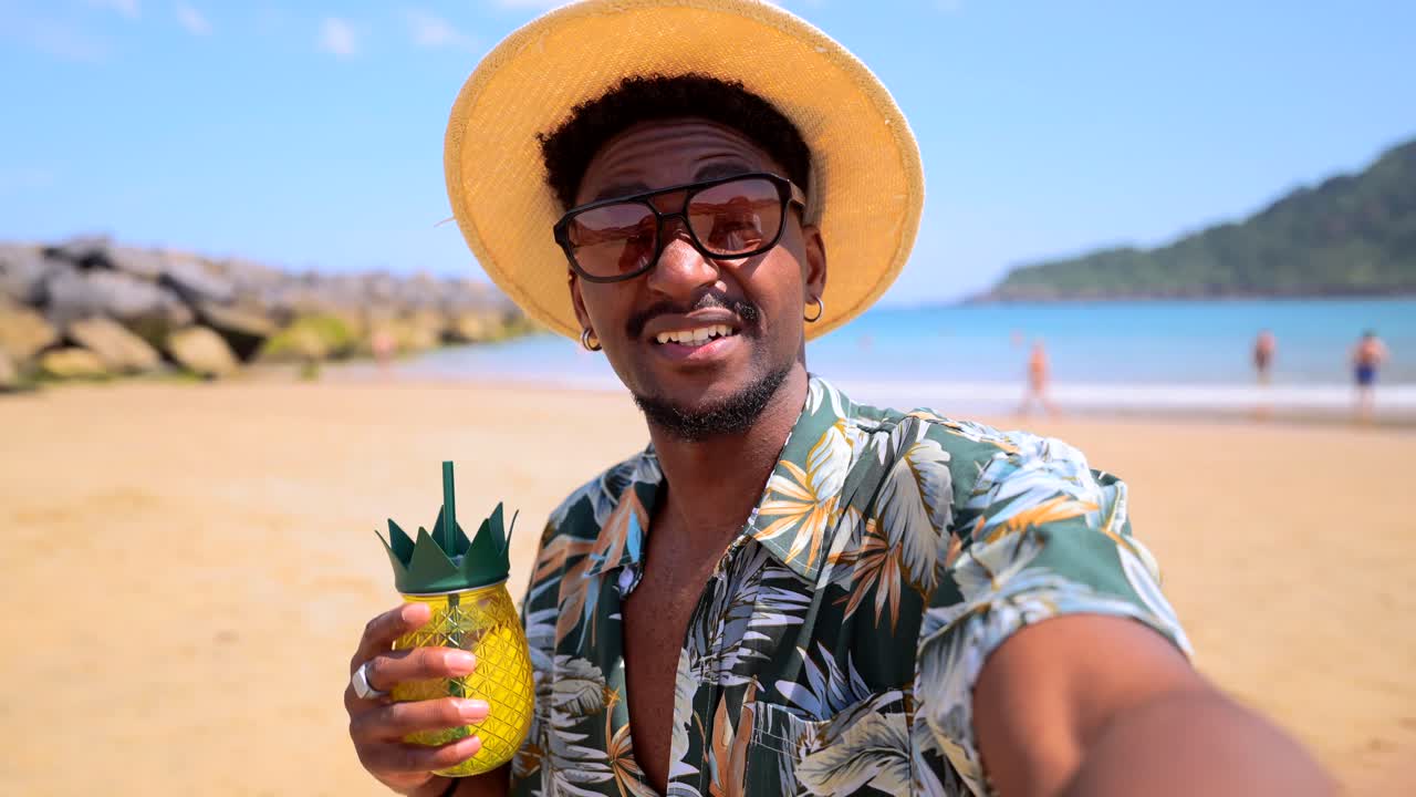 Man enjoying a beach vacation