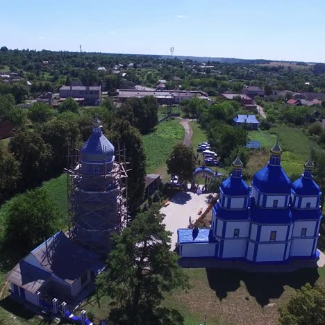 aerial view of church
