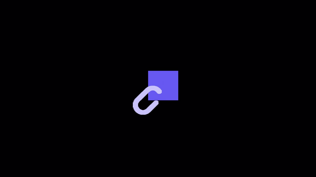 Minimalist Animated Link Icon on Black Background