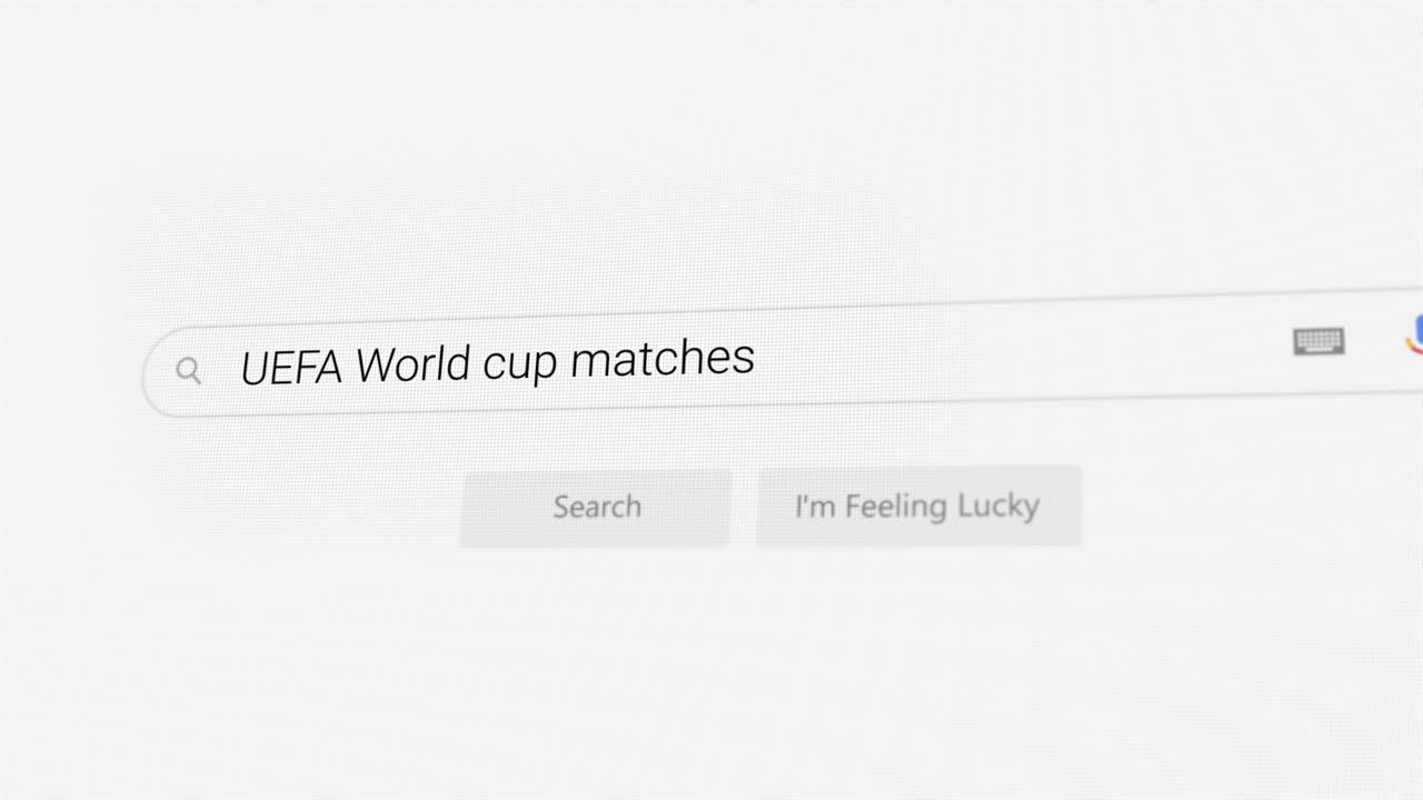 Searching for UEFA World cup matches on Internet browser