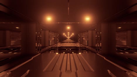corredor de túnel espacial futurista de ciencia ficción con luces brillantes y ventanas de vidrio y fondo