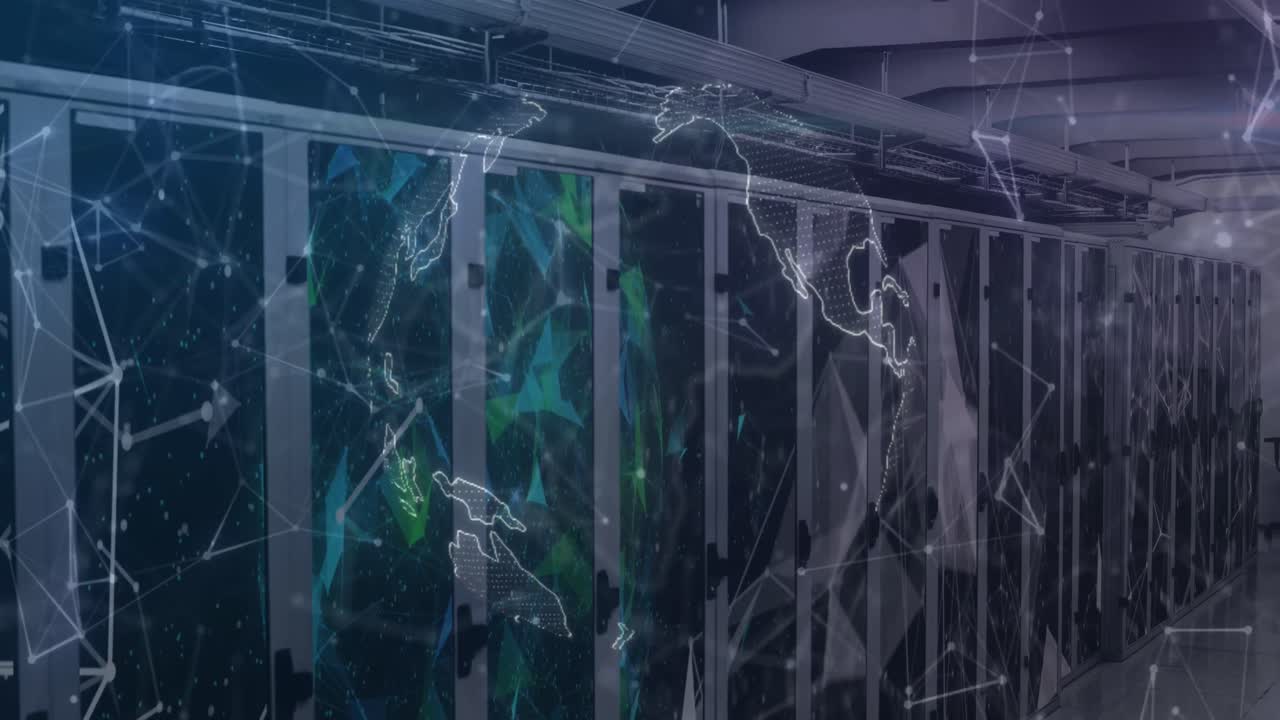 Animation of world map and connections over servers