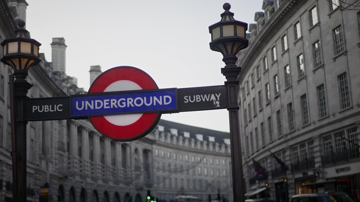 Underground sign on London street