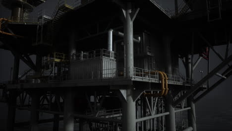 oil rig platform at night