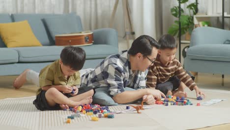 family playing with legos