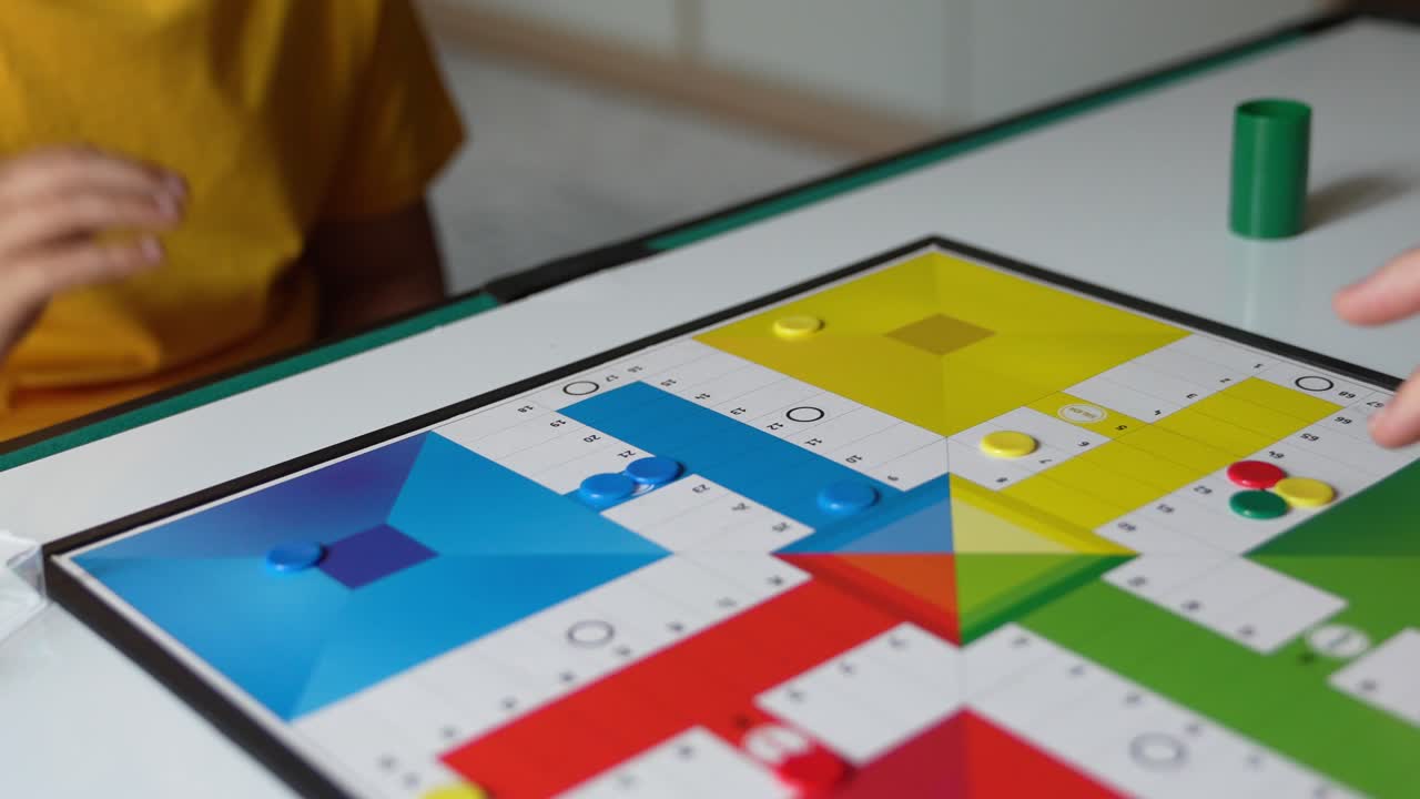 Board game with colorful pieces