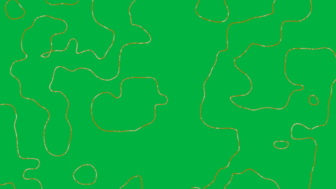 Animated Gold Liquid Lines on Green Screen Background