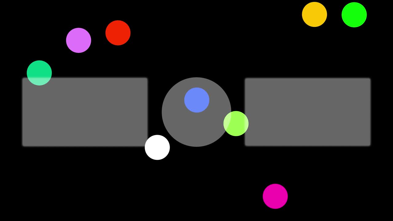 다채로운 공 구 끝 카드 끝 화면 모션 그래픽