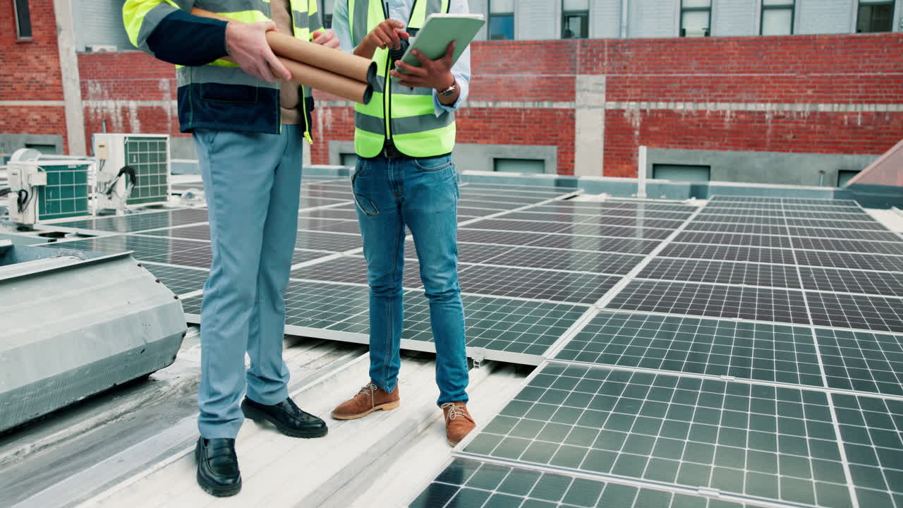 Solar Panel Installation and Inspection on Rooftop