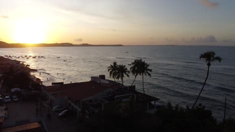 Beautiful-Sunset-Shot-during-High-tide-In-Pipa-Brazil