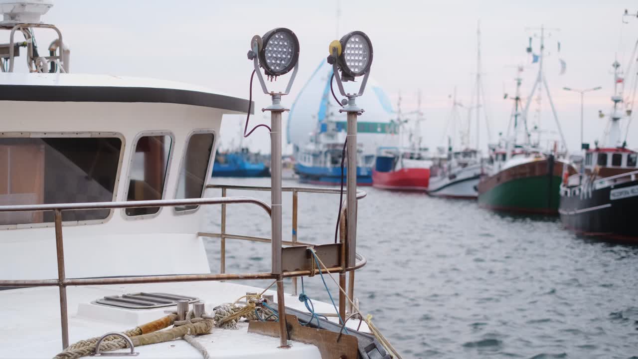 Fishing boats in a harbor