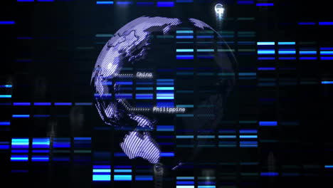 DNA-sequencing-animation-with-globe-showing-country-names