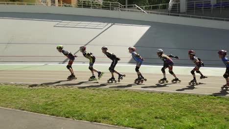 children roller skating competition