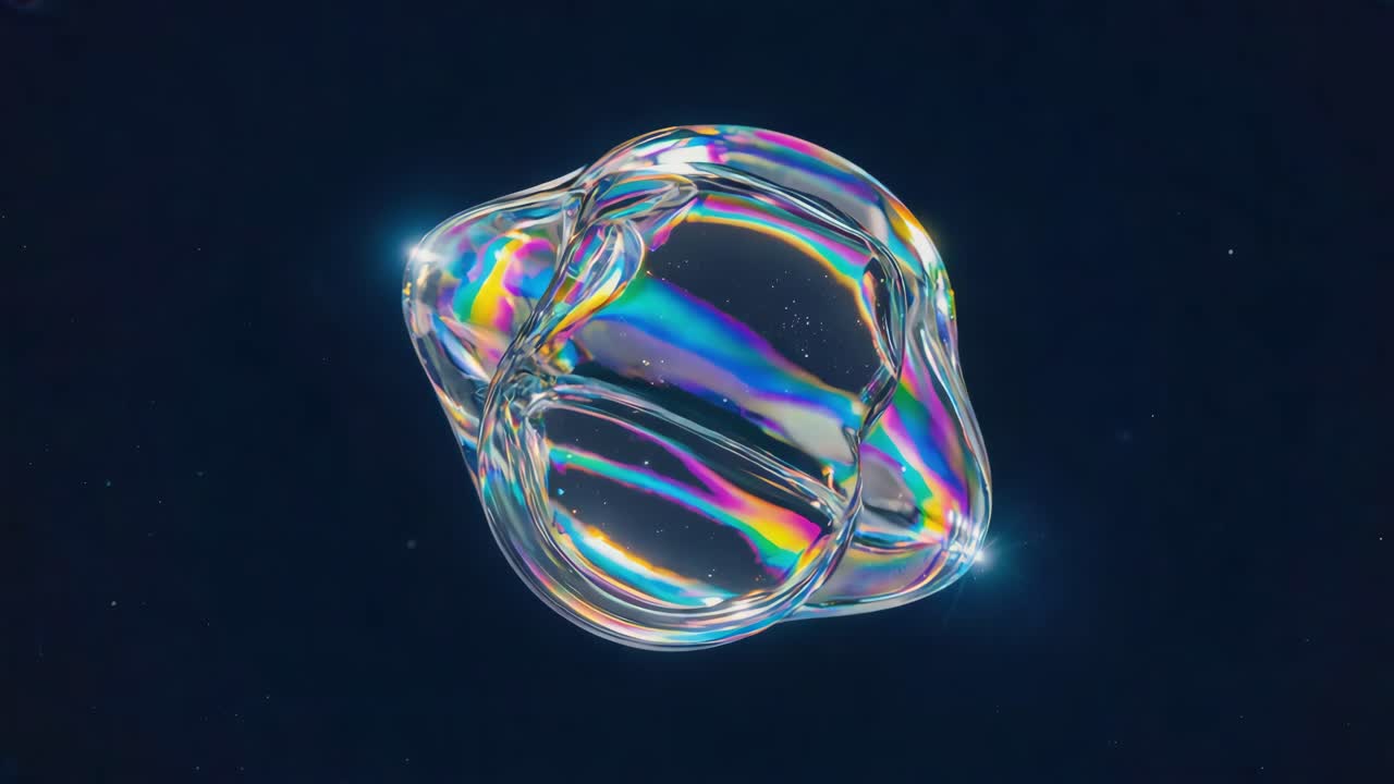 Abstract Iridescent Fluid Shape