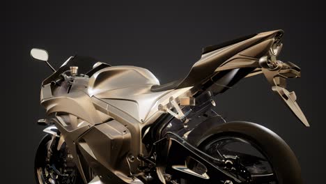 Moto-Sport-Bike-En-Estudio-Oscuro-Con-Luces-Brillantes