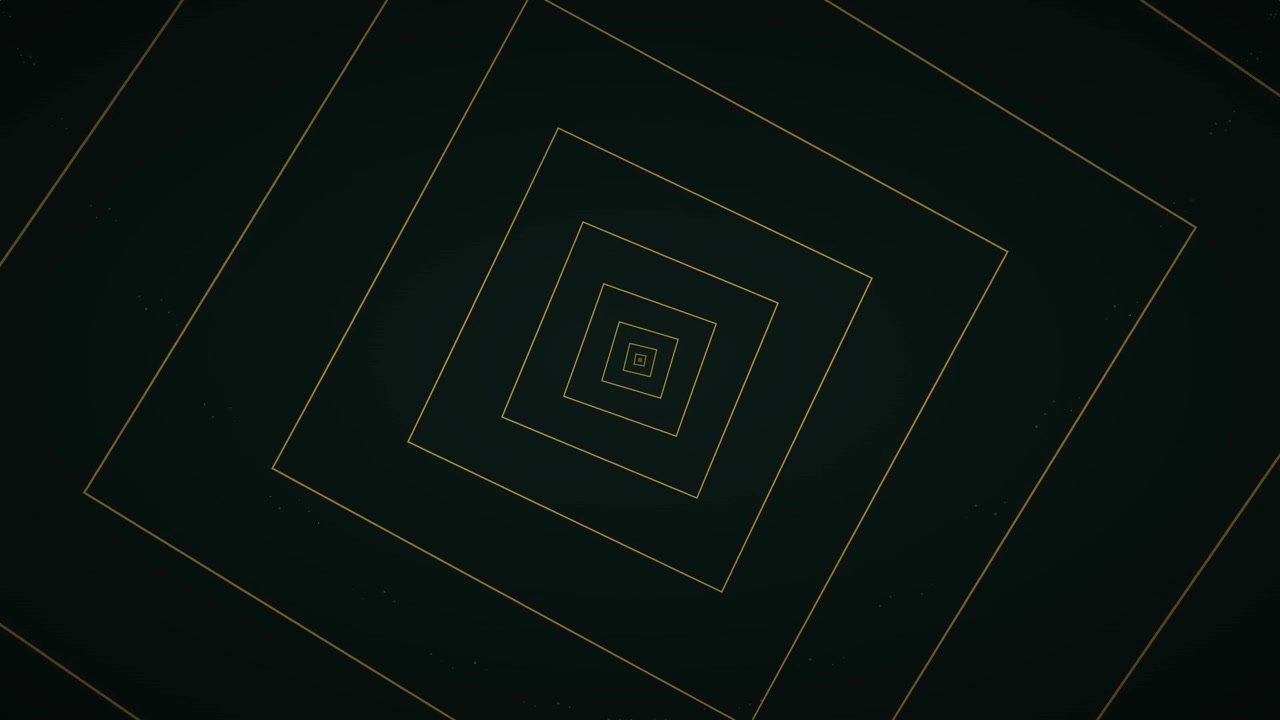 Abstract Motion Background with Concentric Golden Squares