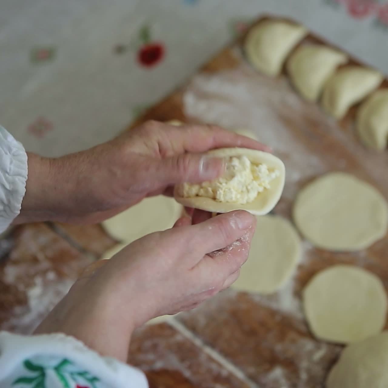 Making of cheese dumpling