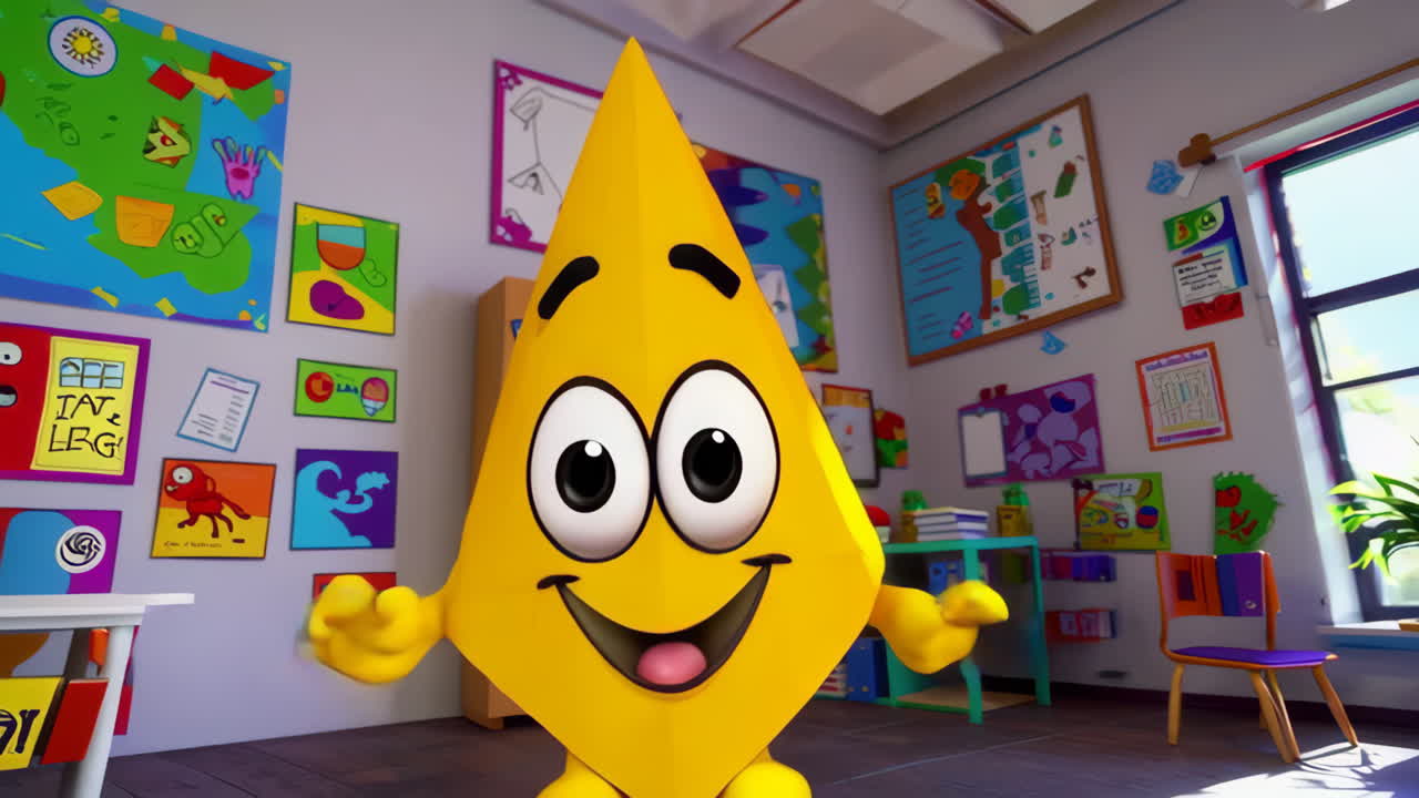 Animated Diamond Character in a Classroom