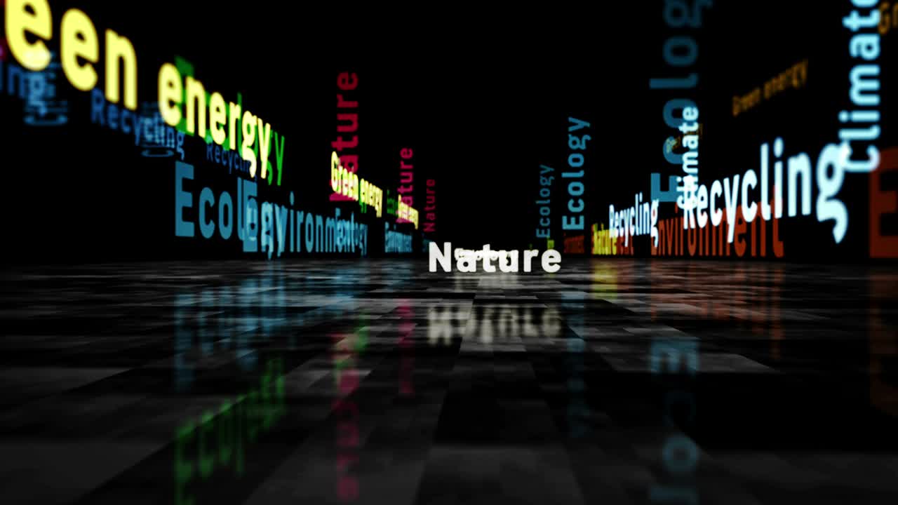 Speed flight over business text loop abstract concept