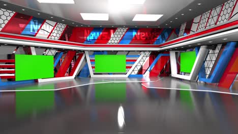 3d virtual news studio background loop