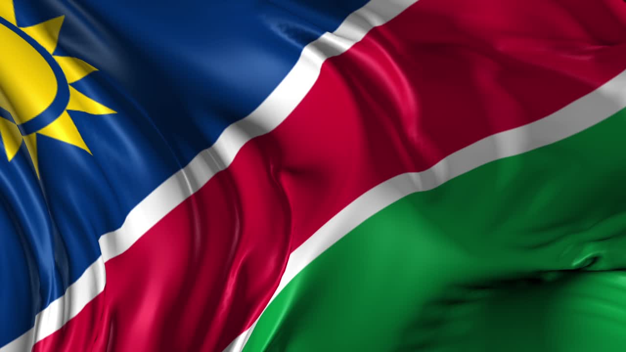 Beautiful 3d animation of the Namibia flag in loop mode
