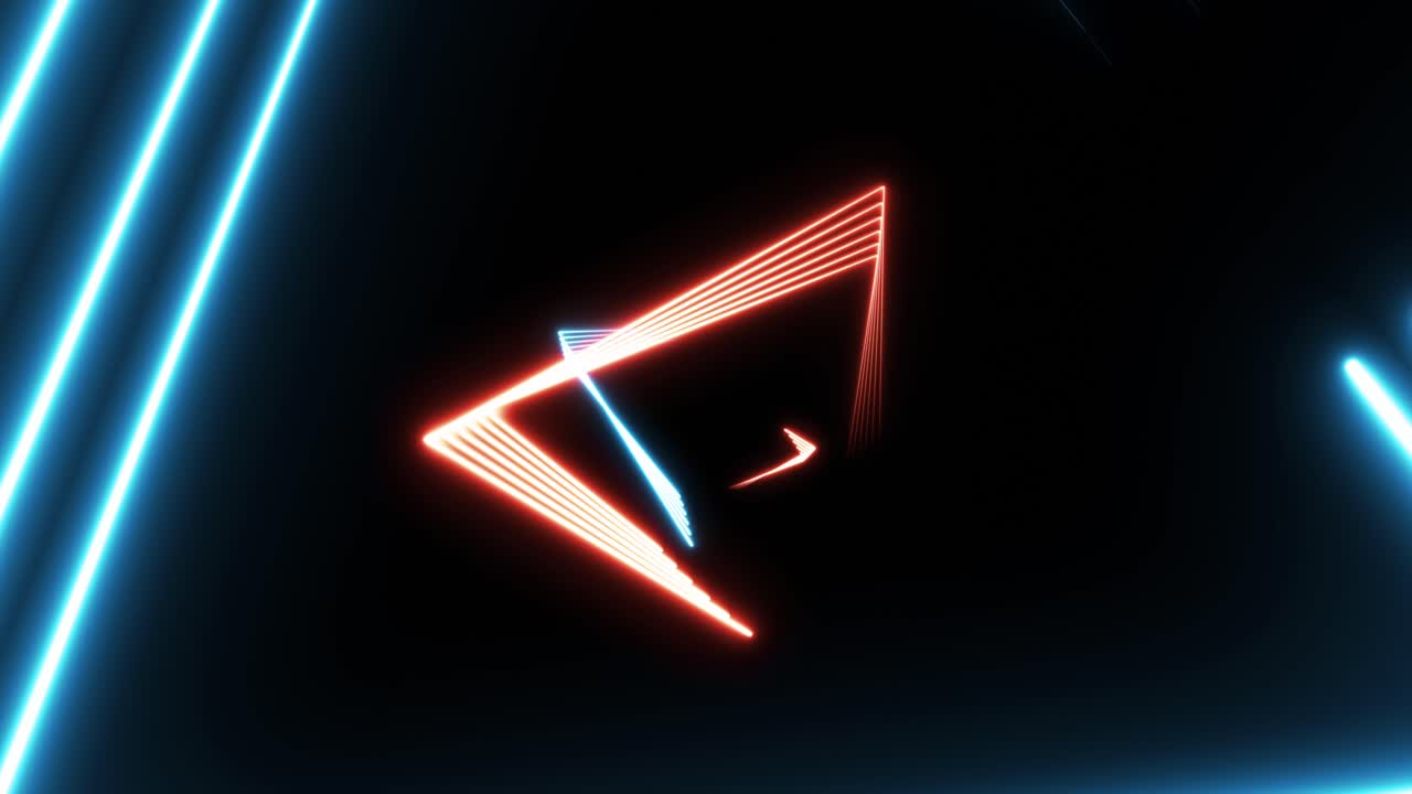 túnel de triángulos de neón