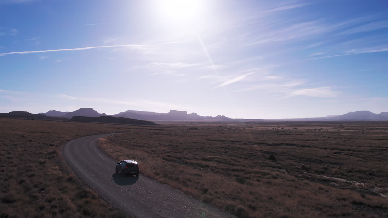 Aerial view of landscape in Bardenas Reales, Navarra, Spain